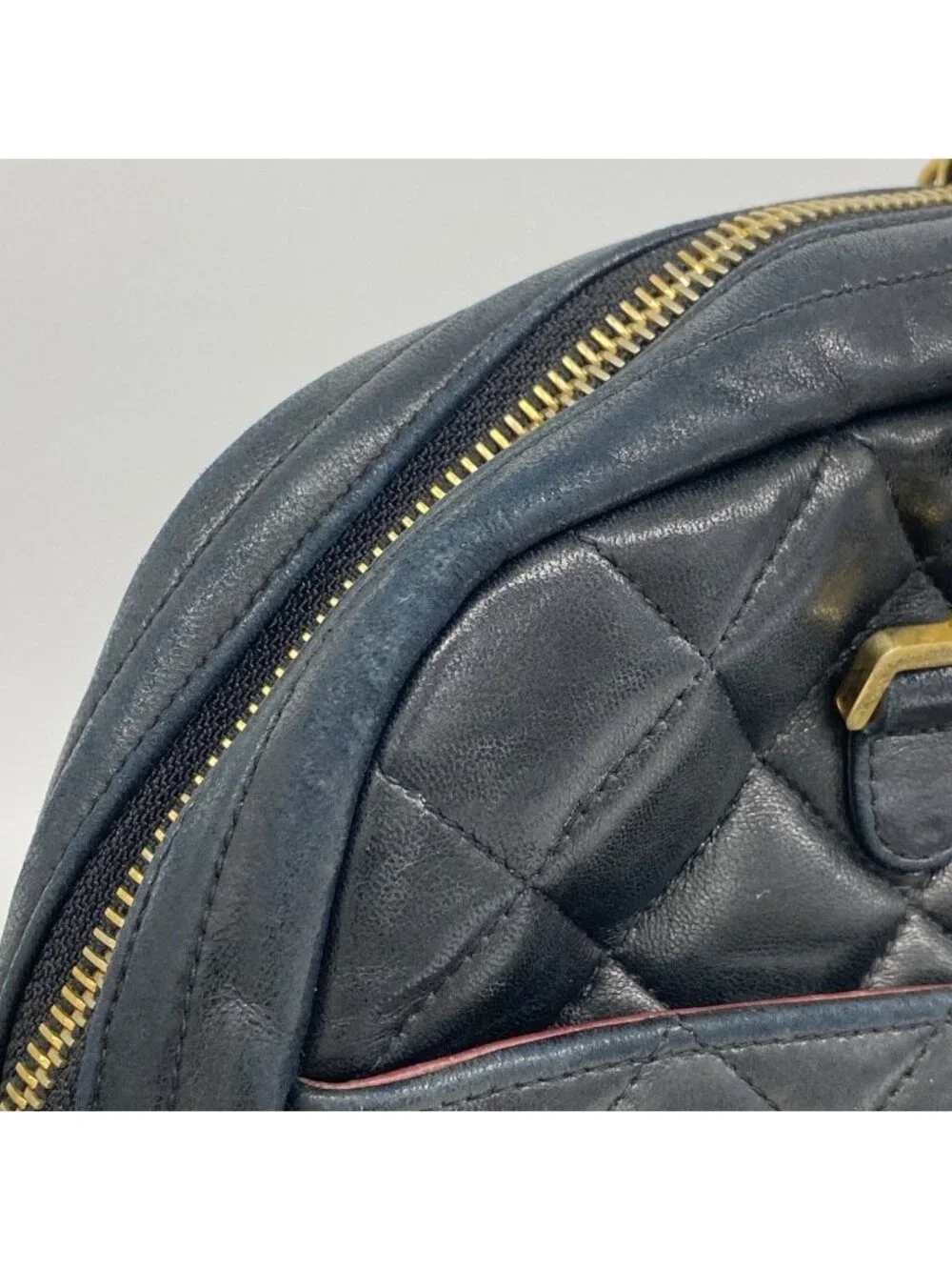 Chanel Shoulder Bag Quilted Lambskin Black Gold